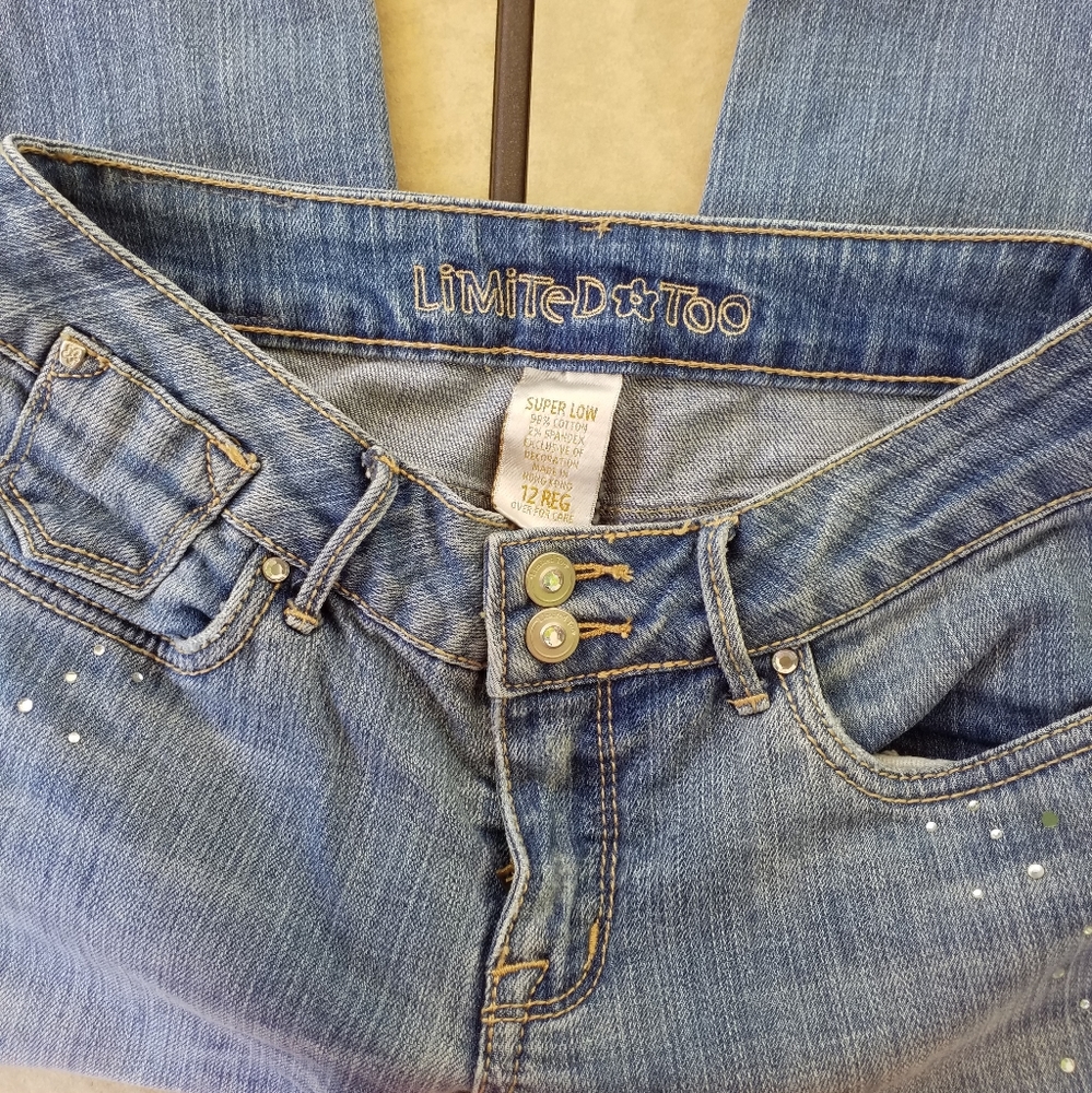 LimitedToo CropJeans 12R denim embroider butterfly - Picture 7 of 12